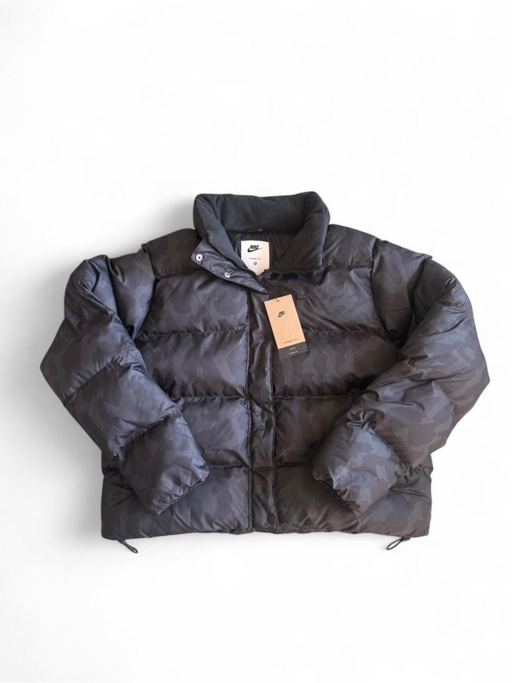 Nike Therma-Fit Women's Puffer Jacket Black Leopard Print